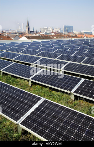 Solar panels, trade fair, Basel, Switzerland Stock Photo