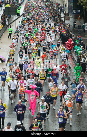 Participants in the London Marathon in April 2004 Stock Photo