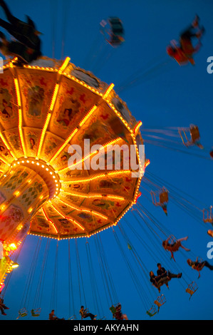 Chairoplane at night Stock Photo