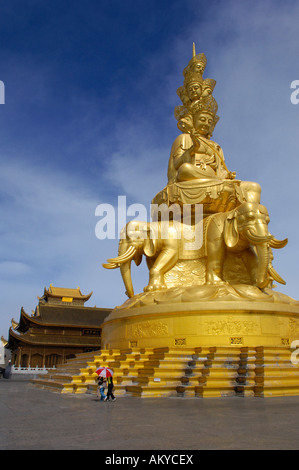 Statue of Samantabhadra, Mount Emei near Chengdu, China, Asia Stock Photo