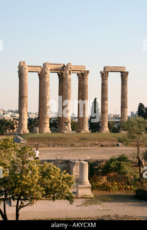 temple of olympic zeus pilars landmarks of athens greece vertical shut Stock Photo