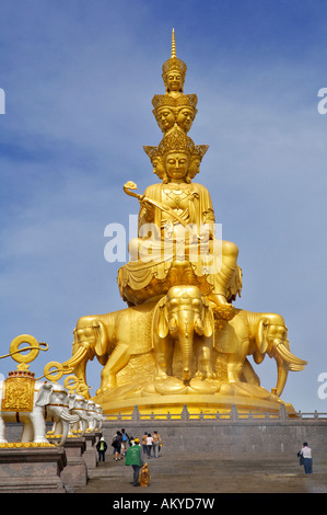 Statue of Samantabhadra, Mount Emei near Chengdu, China, Asia Stock Photo