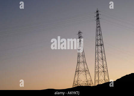 power transmission lines aswan egypt stock photo 28507582