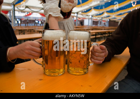 Waitress at beerfestival Stock Photo