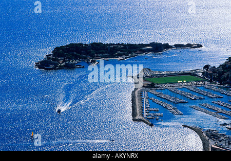 France, Var, Bandol, Bendor island off Bandol (aerial view) Stock Photo