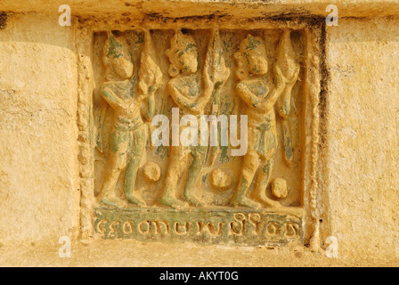 Antique ceramic tile, Ananda temple, Bagan, Myanmar Stock Photo
