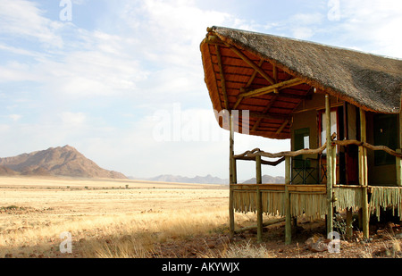 Little Kulala wilderness tented camp on the edge of the Namib Desert Stock Photo