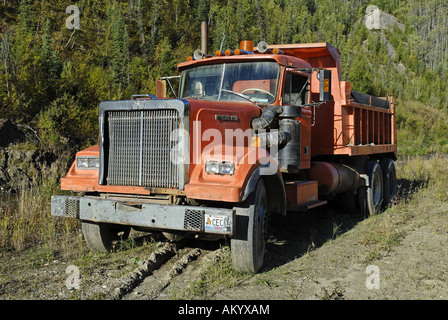 Old mining truck, Dawson City, Yukon Territory, Canada Stock Photo