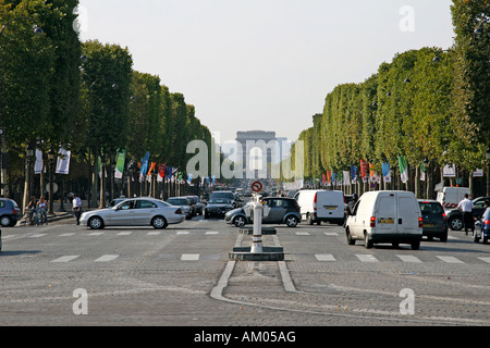 Avenue de Champs Elisées, Place de la Concorde, Paris, France Stock Photo