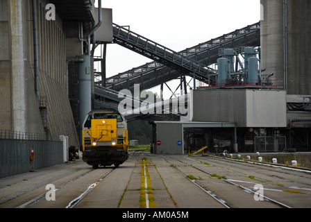 Shunter in a grain warehouse, Gent, Flanders, Belgium Stock Photo