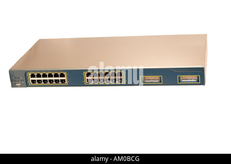 A network switch isolated on a white background Stock Photo