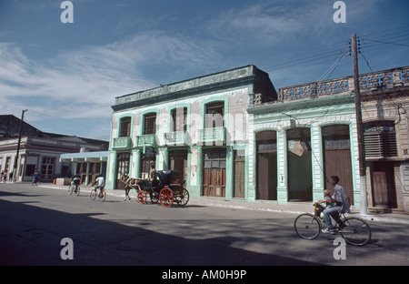 Horse carriages and bicycles are the most common means of transportation in Cardenas, Cuba Stock Photo