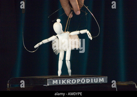 Aberystwyth Punch and Judy festival august bank holiday weekend : Mikropodium puppets from Hungary Stock Photo