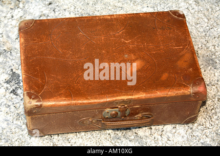Old travel suitcase Stock Photo