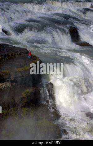Gullfoss-waterfall at the Hvita-river in Iceland - Europe, Iceland Stock Photo