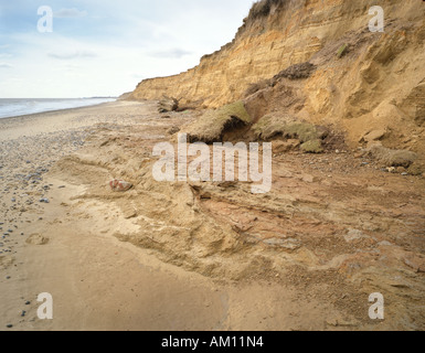 Covehithe Beach after recent landfall, Suffolk, UK Stock Photo