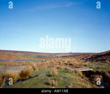 View across the north yorkshire moors of Fylingdales early warning station Stock Photo