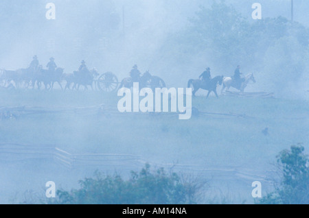 Historical reenactment of the Battle of Manassas marking the beginning of the Civil War Virginia Stock Photo