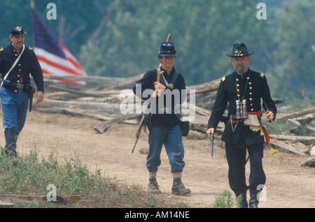 Historical reenactment of the Battle of Manassas marking the beginning of the Civil War Virginia Stock Photo