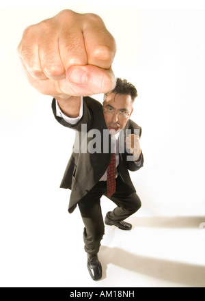 Angry businessman boxing Stock Photo