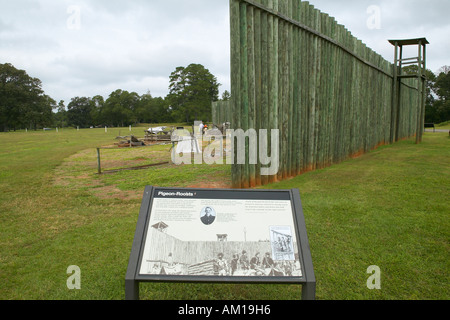 Visitor map of National Park Andersonville or Camp Sumter site of Confederate Civil War prison and cemetery for Yankee Union Stock Photo