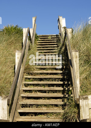 Wooden stairs to the beach, Stock Photo