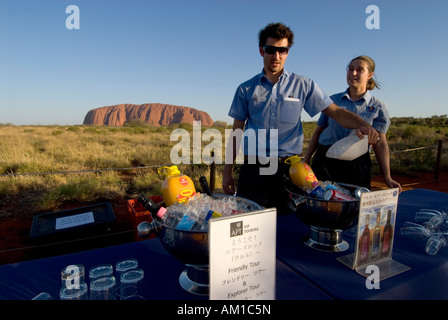Sunset cocktail for tourists, Ayers Rock, Uluru - Kata Tjuta National Park, Northern Territory, Australia Stock Photo