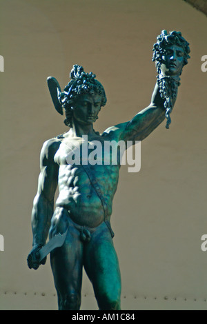 Cellini s Perseus holding aloft the head of Medusa Stock Photo