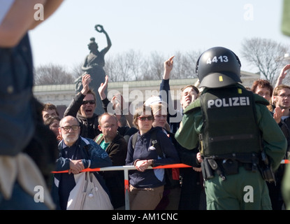 Antifa protest against NPD, Theresienwiese 2006, Munich, Germany Stock Photo