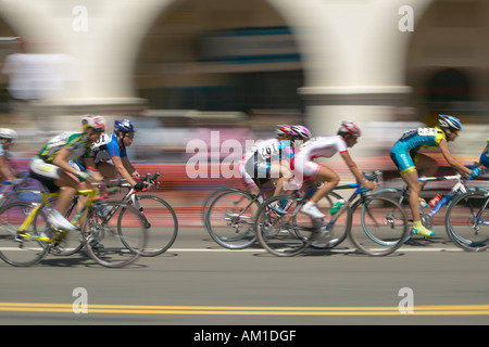 Amateur Men Bicyclists competing in the Garrett Lemire Memorial Grand Prix National Racing Circuit NRC on April 10 2005 in Ojai Stock Photo