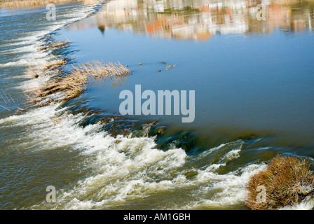 Duero river in TORDESILLAS Valladolid province Castile Leon region SPAIN Stock Photo