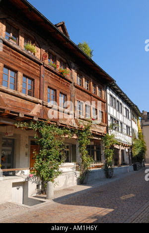 Rapperswil - wooden house in old part of town - canton of St. Gallen, Switzerland, Europe. Stock Photo