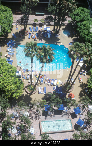 Aerial view of Sheraton Hotel Pool Universal City CA Stock Photo