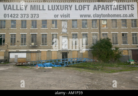 The old Gannex factory mill in Elland West yorkshire being converted into luxury flats Stock Photo
