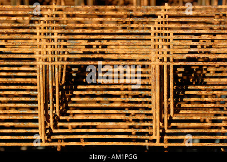 Detail view from rusty rebars. Stock Photo