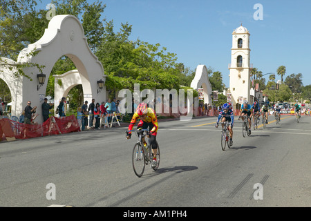Amateur Men Bicyclists competing in the Garrett Lemire Memorial Grand Prix National Racing Circuit NRC on April 10 2005 in Ojai Stock Photo