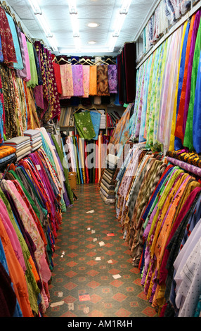 A textile shop in Doha, Qatar. A huge range of textiles is available ...