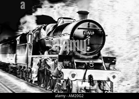 Jubilee Class 5690 ' Leander ' at speed. Stock Photo