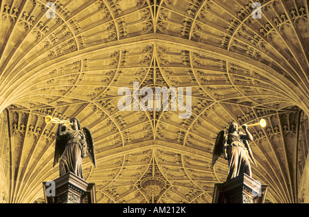 Kings College Chapel Cambridge fan vault interiors vaulting vaults 15th century medieval gothic architecture Stock Photo