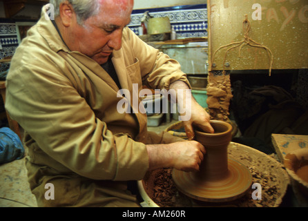 Rafael Ortega National prize of Crafts in his shop workshop MERIDA Badajoz Extremadura Spain Stock Photo