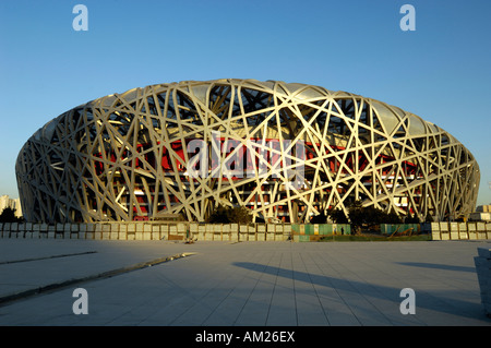 Construction site of the National Stadium known as the Bird Nest for 2008 Olympic Games 29-Nov-2007 Stock Photo