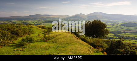 Pen y Crug hillfort overlooking the Usk valley Brecon Beacons National Park Wales UK Stock Photo