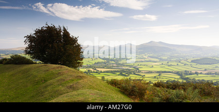 Pen y Crug hillfort overlooking the Usk valley Brecon Beacons National Park Wales UK Stock Photo