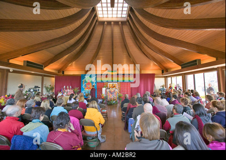 HH Penor Rinpoche Tibetan born Supreme Head of Nyingmapa Buddhism presides over Amitabha Empowerment at Meditation Mount in Stock Photo