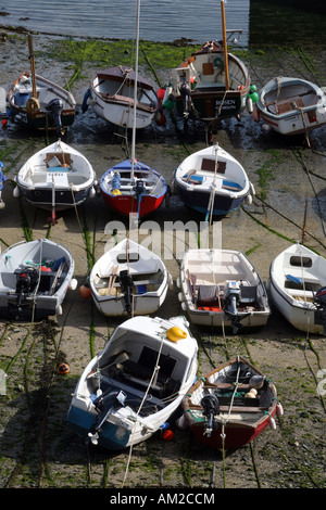 Small fishing harbour at Portscatho on the Roseland Peninsula in Cornwall UK Stock Photo