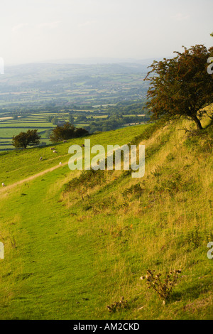 View from Castell Dinas in the Pengenffordd pass Black Mountains Brecon Beacons National Park Wales UK Stock Photo