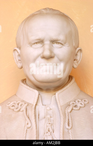 Bust of Pope John Paul II at Siena Tuscany Italy Stock Photo