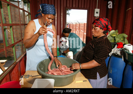 Women cooking in a so-called soup kitchen, Cape Town, South Africa Stock Photo