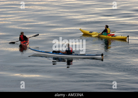 kayaking in the middle of the sea Stock Photo