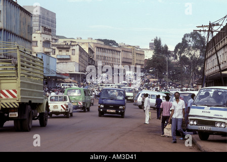 A busy street in Kampala capital city of Uganda East Africa Stock Photo